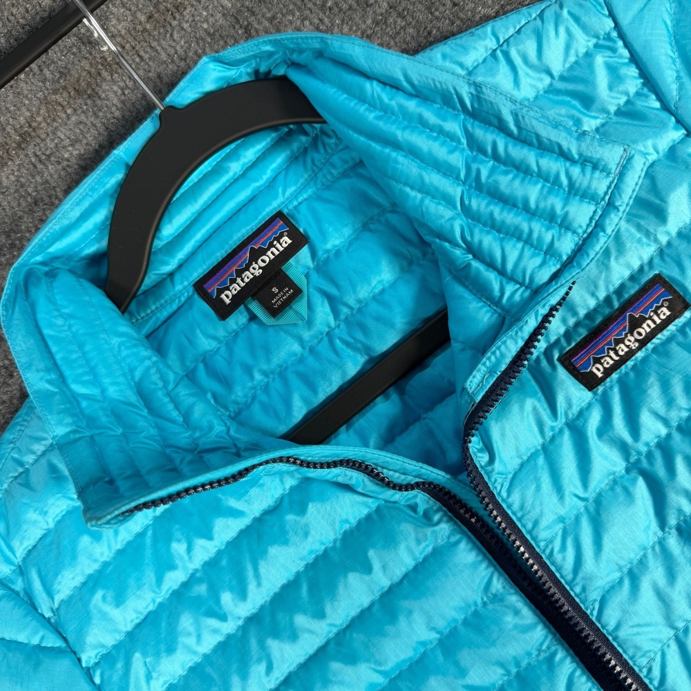 Patagonia Women Down Sweater Jacket Blue Turquoise Puffer 84750 FA15 Small #4367